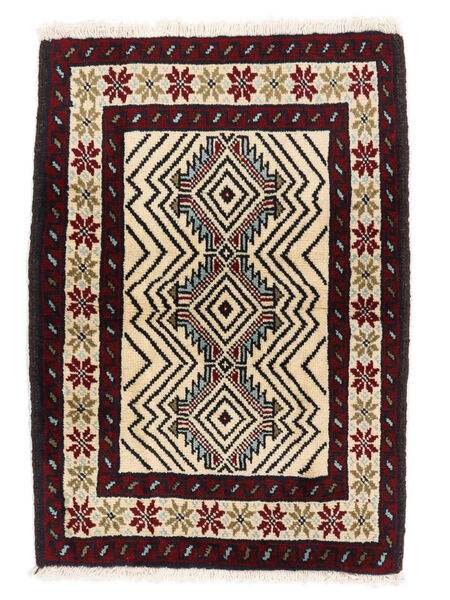 63X87 絨毯 バルーチ オリエンタル ブラック/ベージュ (ウール, ペルシャ/イラン) Carpetvista