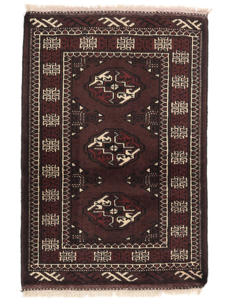  Orientalischer Turkaman Teppich 64X96 Schwarz/Braun Wolle, Persien/Iran Carpetvista