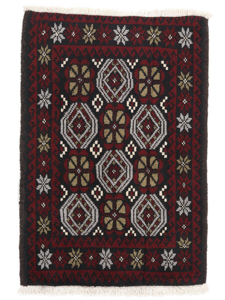 63X89 絨毯 バルーチ オリエンタル ブラック/茶色 (ウール, ペルシャ/イラン) Carpetvista