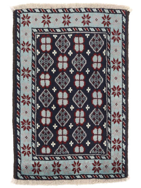 絨毯 バルーチ 63X94 ブラック/ダークグレー (ウール, ペルシャ/イラン)