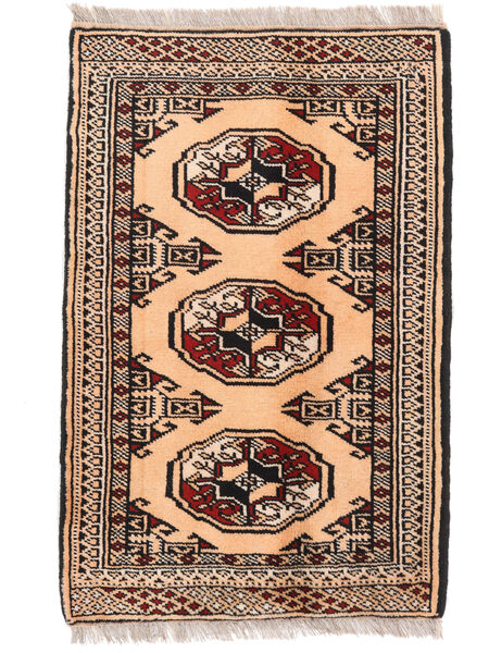  Perzisch Turkaman Vloerkleed 59X89 Zwart/Bruin (Wol, Perzië/Iran)