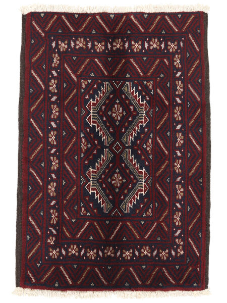  62X89 Belutsch Teppich Schwarz/Dunkelrot Persien/Iran Carpetvista