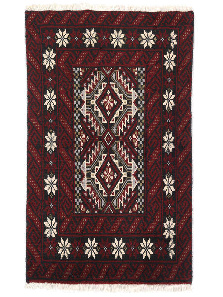 Belutsch Teppich 57X96 Schwarz/Dunkelrot Wolle, Persien/Iran Carpetvista
