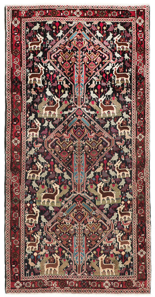 絨毯 オリエンタル アフシャル/Sirjan Ca. 1960 107X210 ブラック/ダークレッド (ウール, ペルシャ/イラン)