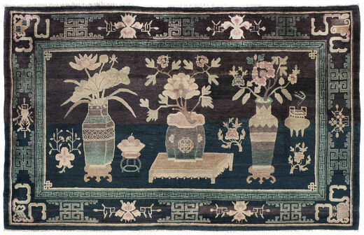 絨毯 Chinese アンティーク Art Deco 1920 140X225 ブラック/オレンジ (ウール, 中国)