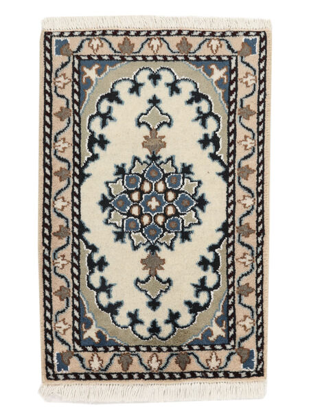 絨毯 ペルシャ ナイン 40X60 ブラック/茶色 (ウール, ペルシャ/イラン)