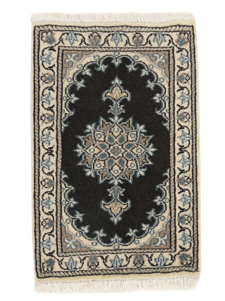 40X60 Alfombra Oriental Nain Negro/Marrón (Lana, Persia/Irán) Carpetvista