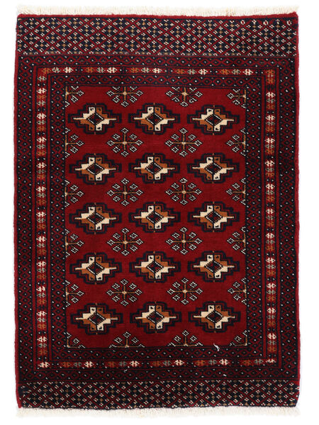 Tapis Turkaman 64X89 Noir/Rouge Foncé (Laine, Perse/Iran)