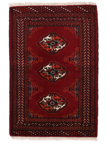 Tapis Turkaman 68X100 Noir/Rouge Foncé (Laine, Perse/Iran)