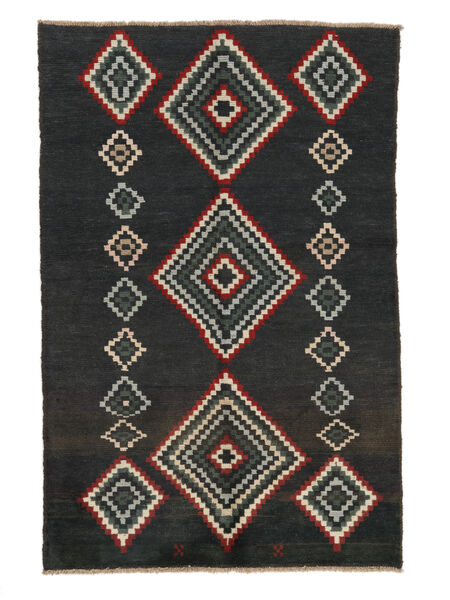 118X177 Moroccan Berber - Afghanistan Rug Modern Black/Dark Yellow (Wool, Afghanistan) Carpetvista
