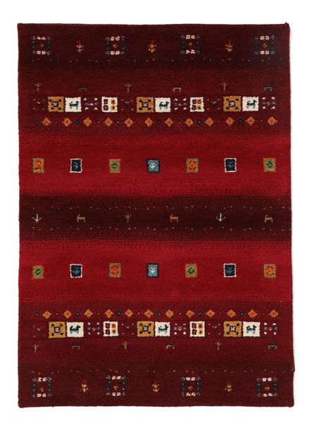  Gabbeh Indo Fine Tappeto 100X150 Di Lana Nero/Rosso Scuro Piccolo Carpetvista