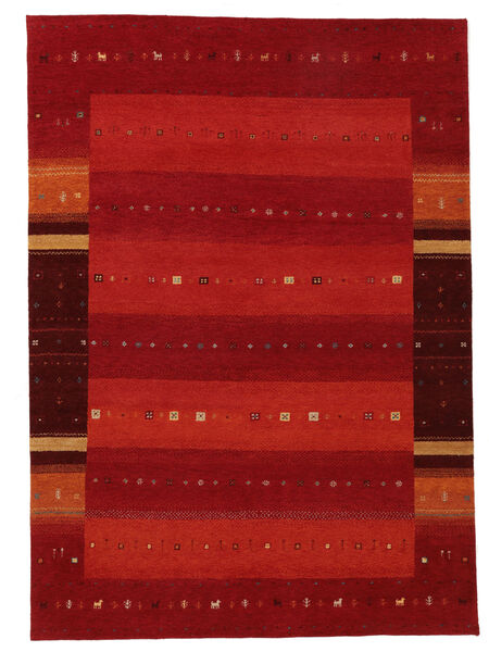 Gabbeh Indo Fine Rug 250X350 Dark Red/Black Large Wool, India Carpetvista