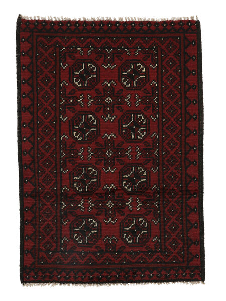 74X110 Tapis Afghan Fine D'orient Noir (Laine, Afghanistan) Carpetvista