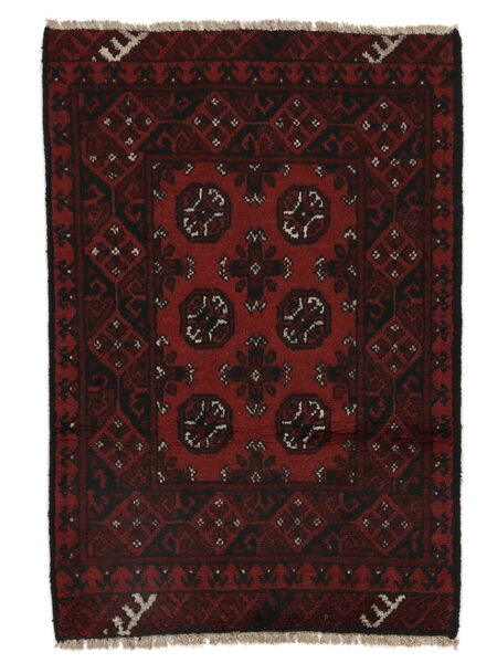 76X115 Tapis Afghan Fine D'orient Noir (Laine, Afghanistan)