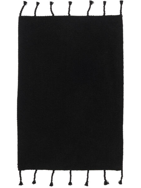 Zale Bath Mat Black 60X90 Plain (Single Colored) Cotton Washable