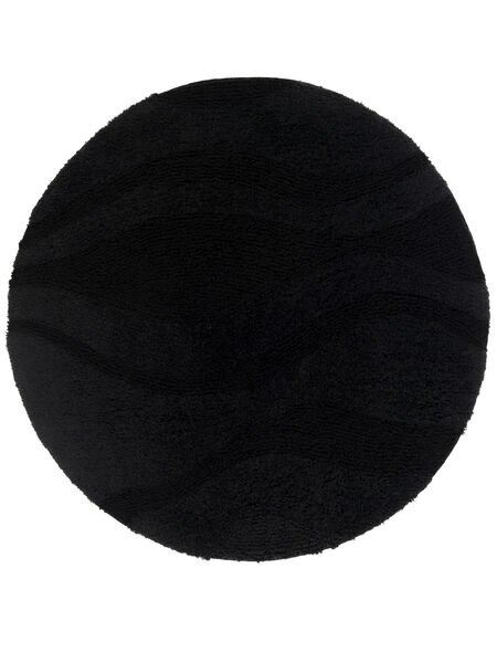 Breeze Dywanik Łazienkowy Czarny Ø 70 Okrągły Jednobarwny Bawełna Możliwość Prania