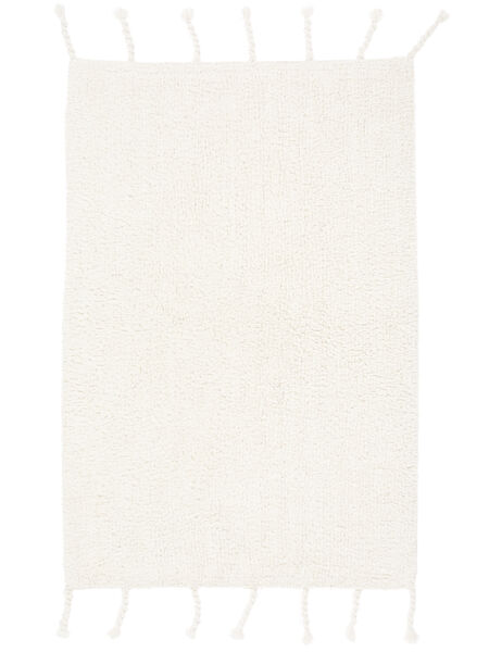 Zale Bath Mat White 60X90 Plain (Single Colored) Cotton Washable