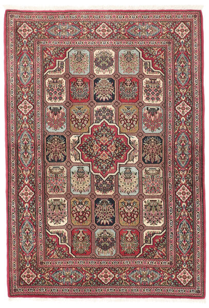Alfombra Oriental Ghom Kork/De Seda 107X155 Rojo Oscuro/Marrón (Lana, Persia/Irán)