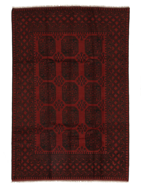  Itämainen Afghan Fine Matot Matto 195X291 Musta/Tummanpunainen Villa, Afganistan Carpetvista
