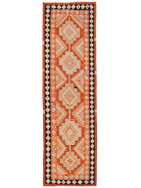  Orientalsk Kelim Vintage Tyrkiske Teppe 98X346Løpere Brun/Rød Ull, Tyrkia Carpetvista