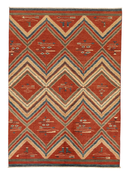 171X239 Tapete Oriental Kazak Fine Castanho/Vermelho Escuro (Lã, Afeganistão) Carpetvista