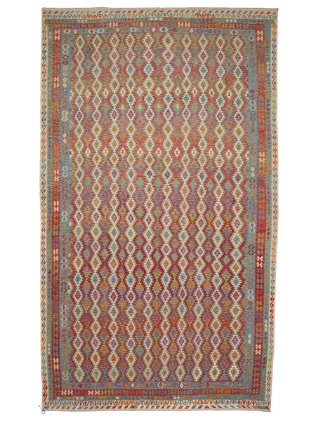 402X685 Dywan Orientalny Kilim Afgan Old Style Ciemnoczerwony/Brunatny Duży (Wełna, Afganistan) Carpetvista