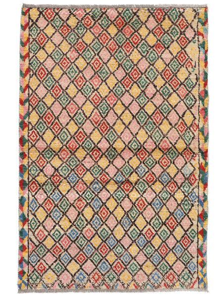 92X138 Tapete Moroccan Berber - Afghanistan Moderno Castanho/Preto (Lã, Afeganistão) Carpetvista