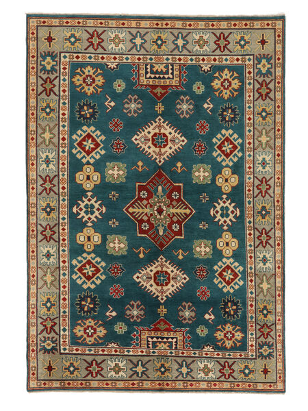  Orientalischer Kazak Fine Teppich 159X244 Schwarz/Braun Wolle, Afghanistan Carpetvista