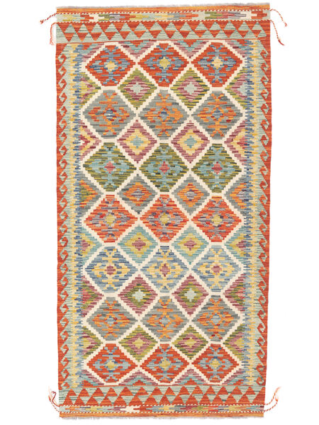  Kilim Afgán Old Style Szőnyeg 99X195 Barna/Narancssárga Carpetvista
