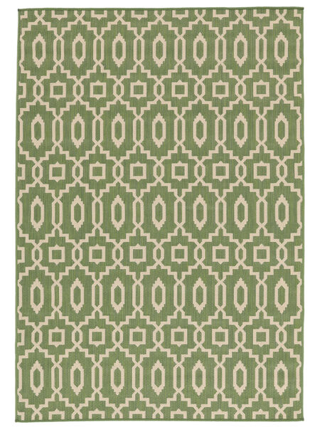 Zellige インドア/アウトドア用ラグ 洗える 200X300 グリーン/ベージュ 幾何学模様 絨毯