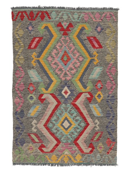  97X144 Kelim Afghan Old Style Matot Matto Ruskea/Tummanpunainen Afganistan Carpetvista