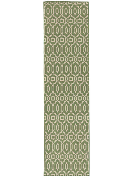  Washable Indoor/Outdoor Rug 80X300 Zellige Green/Beige Runner
 Small