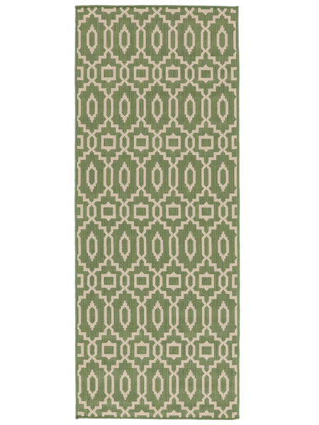 Zellige Indoor/Outdoor Rug Washable 80X200 Small Green/Beige Geometric Runner