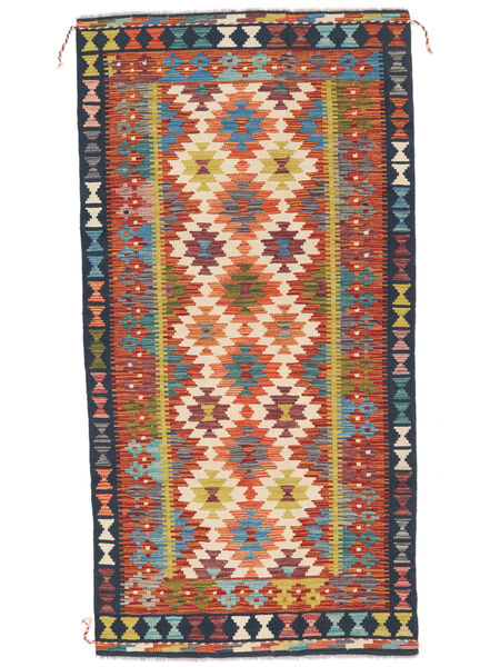 絨毯 オリエンタル キリム アフガン オールド スタイル 101X196 ダークレッド/ブラック (ウール, アフガニスタン)