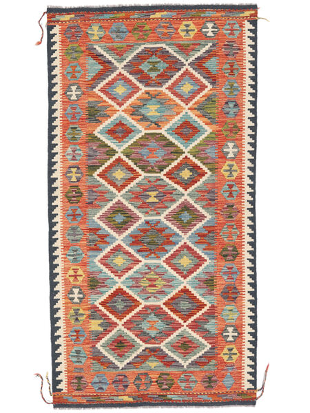  Kilim Afghan Old Style Rug 101X198 Black/Brown Carpetvista