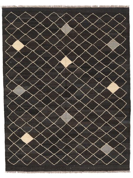 Kilim Modern Rug 151X194 Black/Brown Wool, Afghanistan Carpetvista