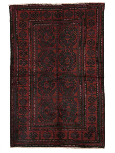 160X260 絨毯 バルーチ オリエンタル ブラック/ダークレッド (ウール, アフガニスタン) Carpetvista