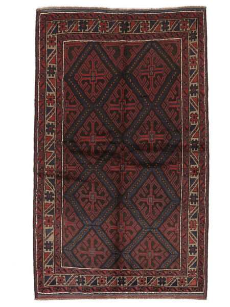 Belutsch Teppich 140X240 Schwarz/Dunkelrot Wolle, Afghanistan Carpetvista