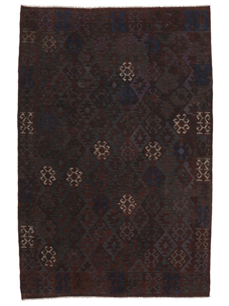  Oriental Kilim Afghan Old Style Rug 206X307 Black Wool, Afghanistan Carpetvista