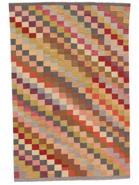 絨毯 キリム アフガン オールド スタイル 192X291 茶色/ダークレッド (ウール, アフガニスタン)