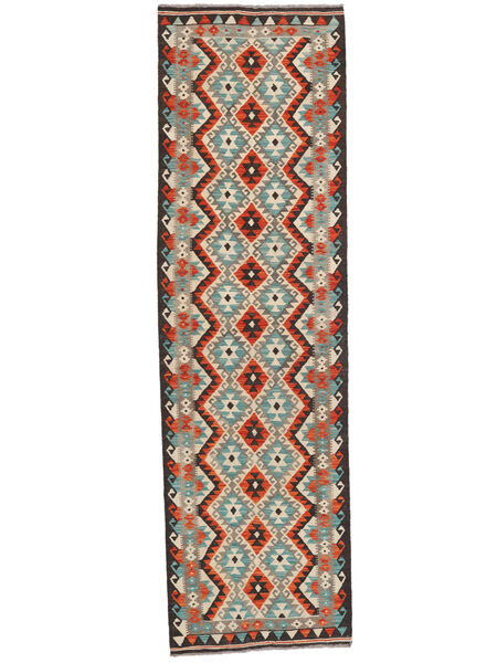  Orientalsk Kelim Afghan Old Style Teppe 84X291Løpere Brun/Beige Ull, Afghanistan Carpetvista