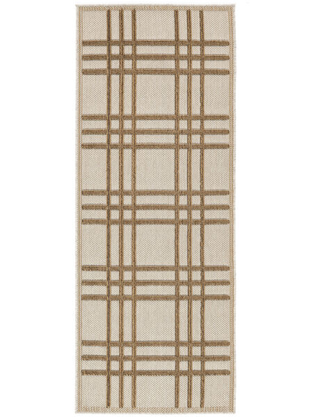 Rutan Indoor/Outdoor Rug Washable 80X200 Small Beige Checkered Runner