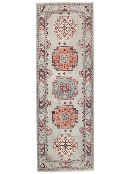 81X242 Tapis D'orient Kazak Fine De Couloir Gris Foncé/Rouge Foncé (Laine, Afghanistan)