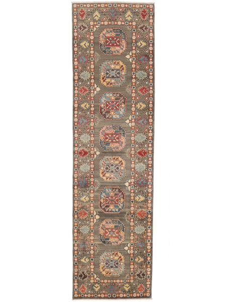 Kazak Fine Teppich 81X298 Läufer Braun/Orange Wolle, Afghanistan Carpetvista