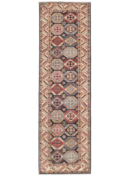 82X274 Tapete Kazak Fine Oriental Passadeira Castanho/Vermelho Escuro (Lã, Afeganistão) Carpetvista