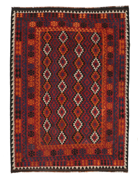 200X280 絨毯 キリム マイマネ オリエンタル ダークレッド/ブラック (ウール, アフガニスタン) Carpetvista