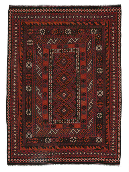 209X295 Dywan Kilim Maimane Orientalny Czarny/Ciemnoczerwony (Wełna, Afganistan) Carpetvista