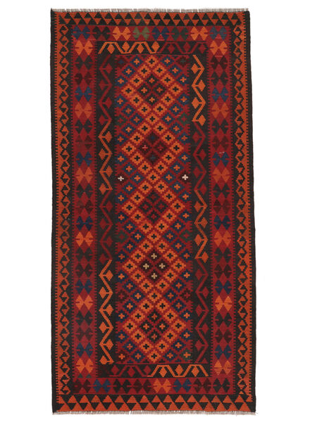 Kelim Maimane Teppich 107X218 Dunkelrot/Schwarz Wolle, Afghanistan Carpetvista
