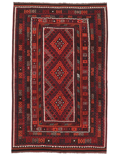 Koberec Kelim Maimane 248X388 Černá/Tmavě Červená (Vlna, Afghánistán)