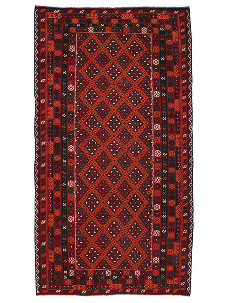  Oosters Kelim Maimane Vloerkleed 276X509 Zwart/Donkerrood Groot Wol, Afghanistan Carpetvista